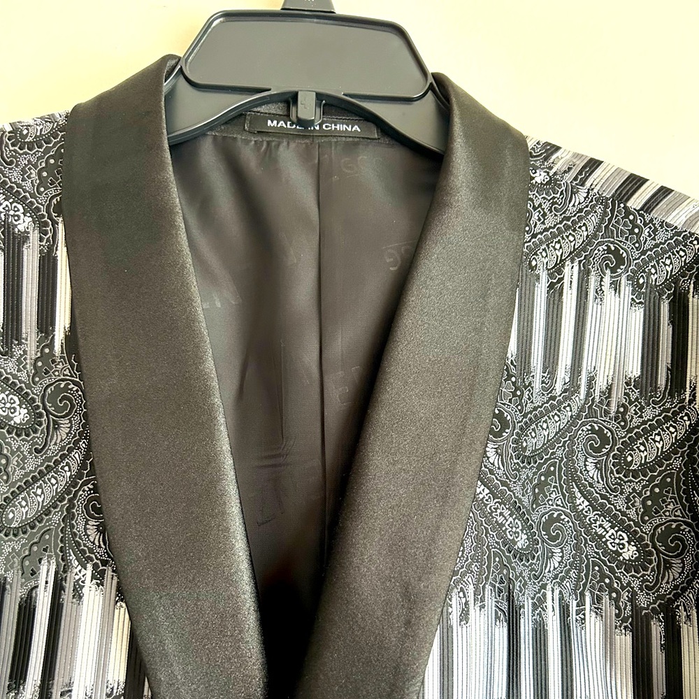 Menz Black Satin Lapel Blazer